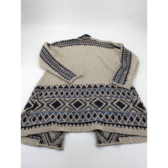 Lucky‎ Brand Cardigan Womens XS/S Oatmeal Southwestern Open Front Knit Sweater - Picture 8 of 8